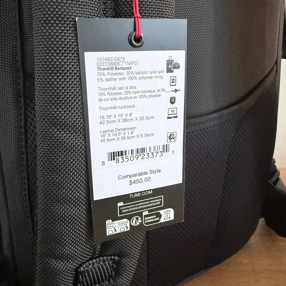 Tumi Thornhill Backpack Grey Camo Ballistic Nylon Laptop Bag 02223683CTYMPO